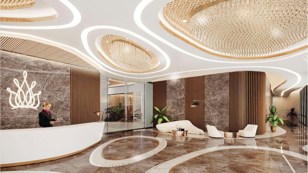 Sảnh lễ tân sang trọng tại Diamond Crown Hải Phòng