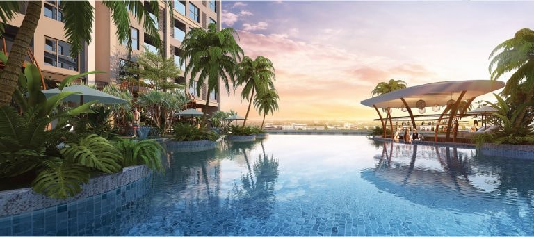Tiện ích bể bơi ngoài trời tại Diamond Crown Hải Phòng